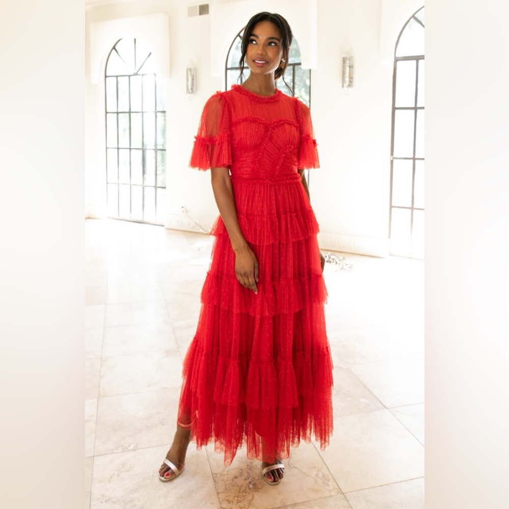 Ivy Coty Whimsical Red Tulle Dress
